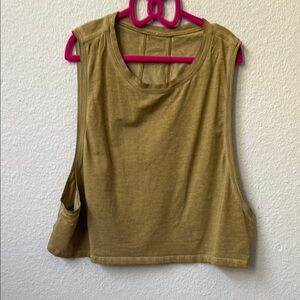 Lululemon Olive Sleeveless Crop Top
